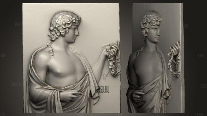 Antinous Relief stl model for CNC